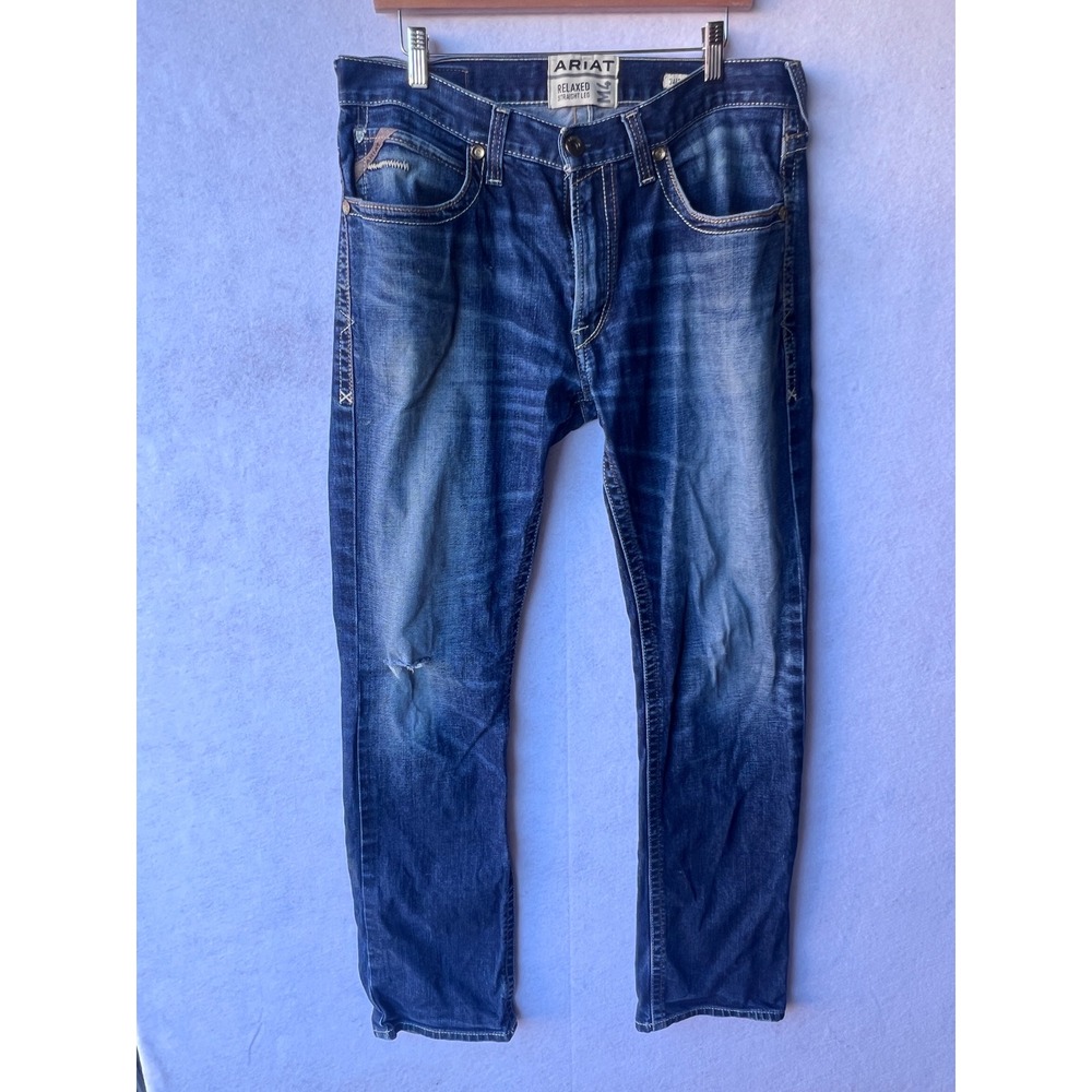 Ariat M4 Relaxed Straight Leg Jeans Mens 34x36 Medium Wash Denim Workwear